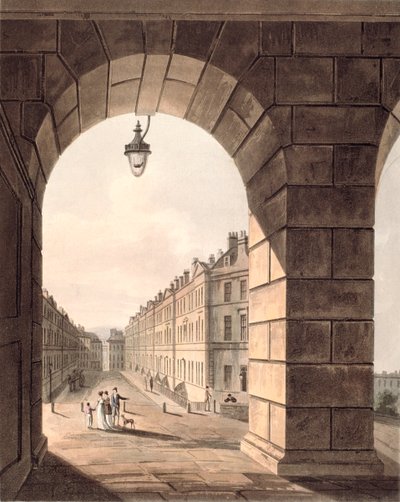 Pulteney Street Terminating in Laura Place Seen Through the Gateway of Sydney Gardens, from 